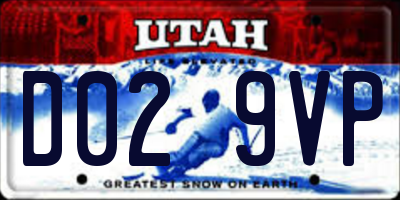 UT license plate D029VP