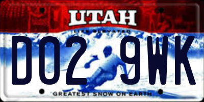 UT license plate D029WK