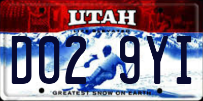 UT license plate D029YI