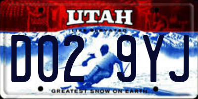 UT license plate D029YJ