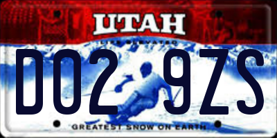 UT license plate D029ZS