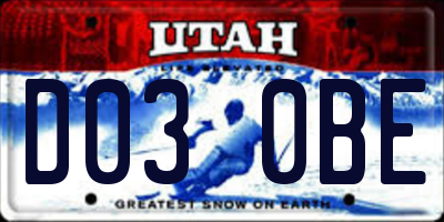 UT license plate D030BE