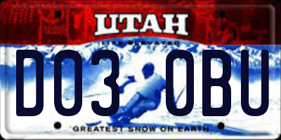 UT license plate D030BU
