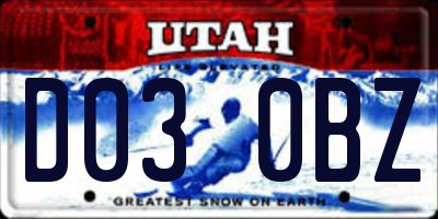 UT license plate D030BZ