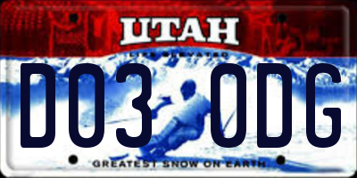 UT license plate D030DG