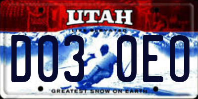 UT license plate D030EO
