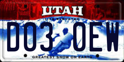 UT license plate D030EW