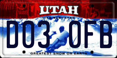 UT license plate D030FB