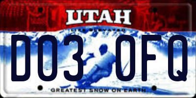 UT license plate D030FQ