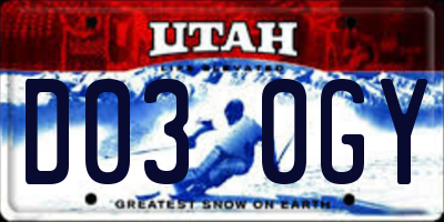 UT license plate D030GY