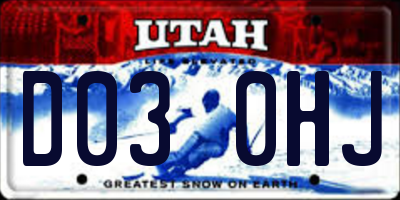 UT license plate D030HJ