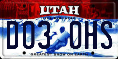 UT license plate D030HS