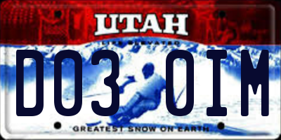 UT license plate D030IM