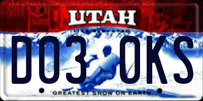 UT license plate D030KS