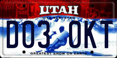 UT license plate D030KT