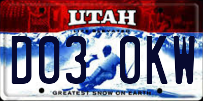 UT license plate D030KW