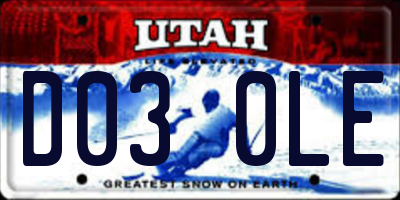 UT license plate D030LE