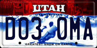 UT license plate D030MA