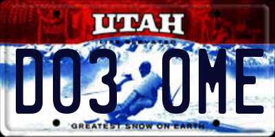 UT license plate D030ME