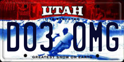 UT license plate D030MG