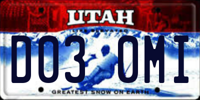 UT license plate D030MI