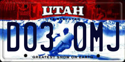 UT license plate D030MJ