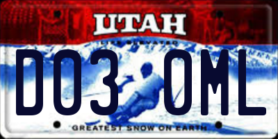 UT license plate D030ML