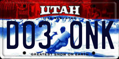 UT license plate D030NK