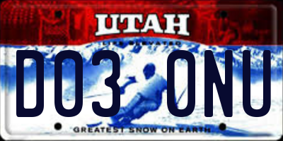 UT license plate D030NU