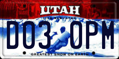 UT license plate D030PM