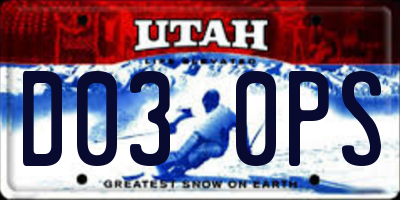 UT license plate D030PS