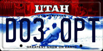UT license plate D030PT