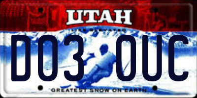 UT license plate D030UC