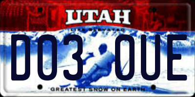 UT license plate D030UE