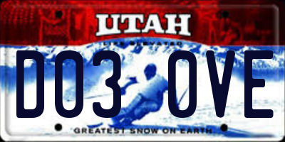 UT license plate D030VE