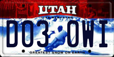 UT license plate D030WI