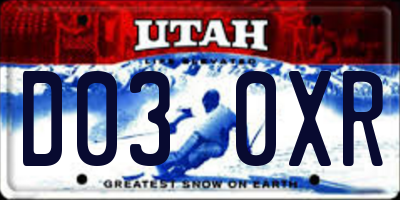 UT license plate D030XR