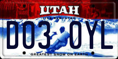 UT license plate D030YL