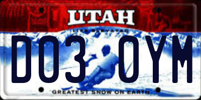 UT license plate D030YM