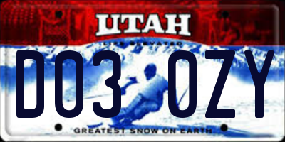 UT license plate D030ZY