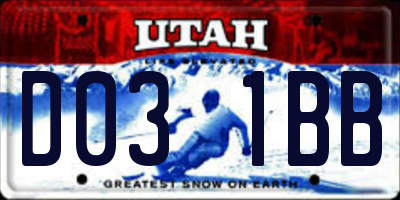 UT license plate D031BB