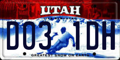 UT license plate D031DH