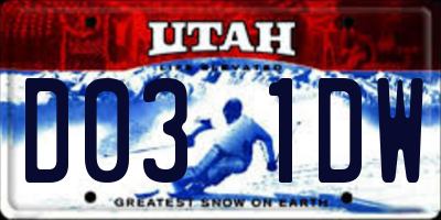 UT license plate D031DW