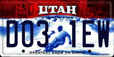 UT license plate D031EW
