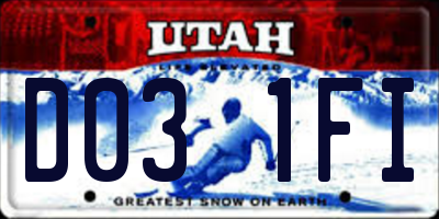 UT license plate D031FI