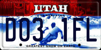 UT license plate D031FL