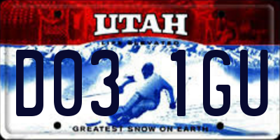 UT license plate D031GU
