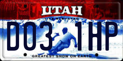 UT license plate D031HP