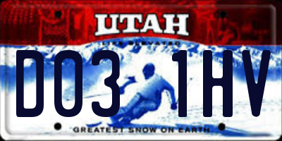 UT license plate D031HV