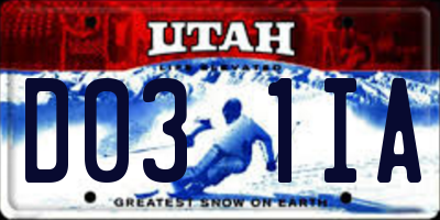 UT license plate D031IA